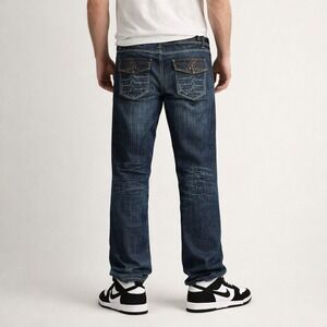 BLAC LABEL Vintage Y2K Streetwear Studded Snap Pocket Bootcut Jeans (38 x 34)